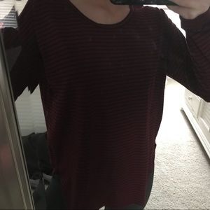 Long sleeve red and black striped